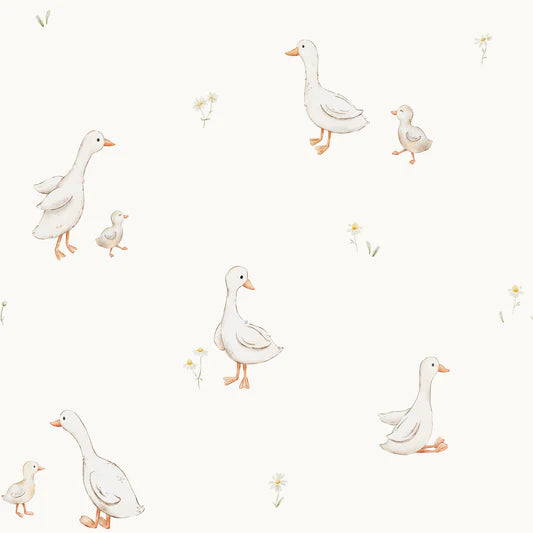 Family Fabrics - Thu Ha Kung - Geese Off White