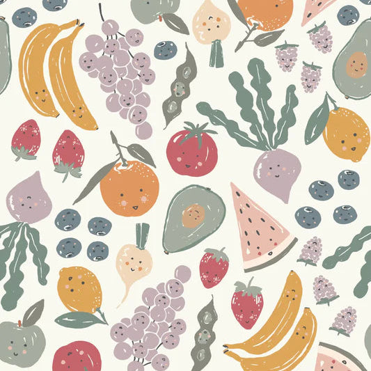 Family Fabrics - Hufton Studio - Happy Fruit Dusty Multi