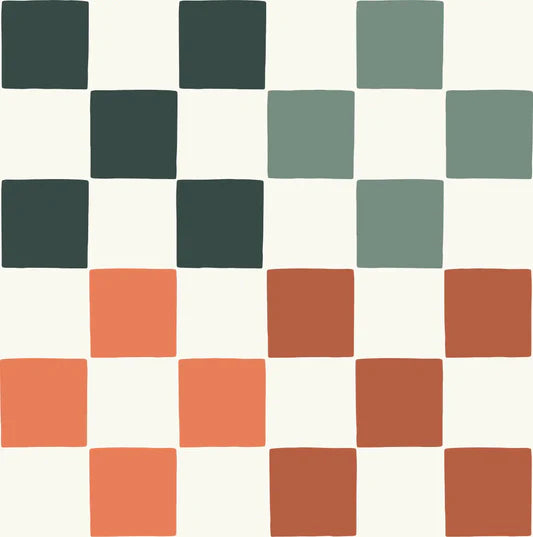 Family Fabrics - Hufton Studio - Check Me Out Orange