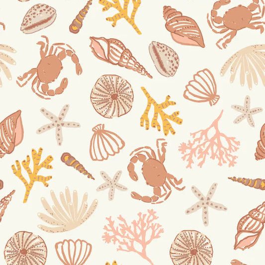 Family Fabrics - Hufton Studio - Rock Pool Coral Pink