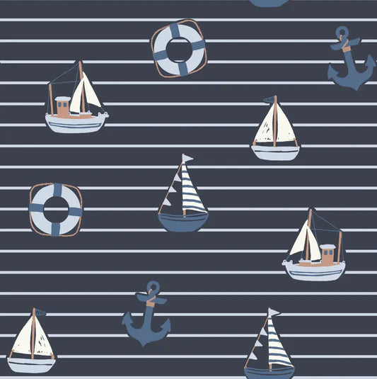 Family Fabrics - Hufton Studio - Little Sailor Navy Blue