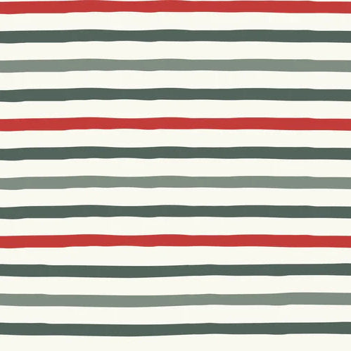 Family Fabrics - Hufton Studio - Horizontal Stripe Red Green