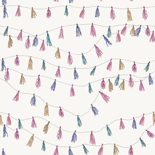 Family Fabrics -  Marcha Joan - Party Garland Pink Off White