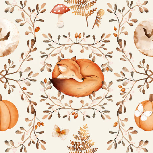 Family Fabrics -  Zanet From Wonderland - Sleeping Fox Ecru Small