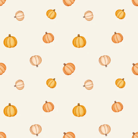 Family Fabrics -  Zanet From Wonderland -  Pumpkin Tossed Ecru