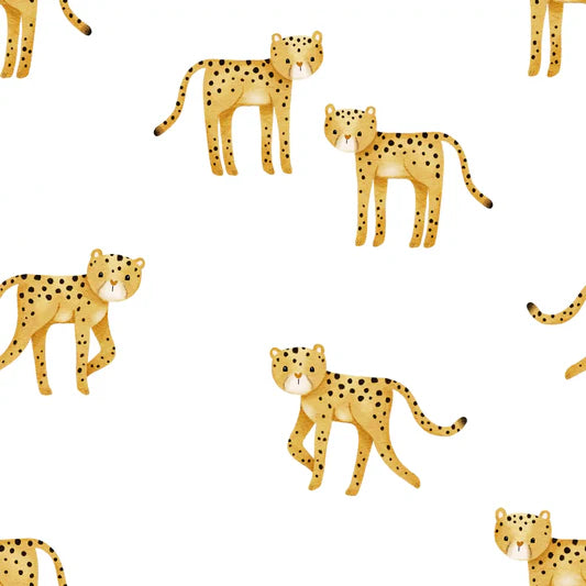 Family Fabrics -  Zanet From Wonderland - Safari Cheetah White