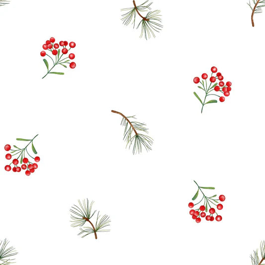 Family Fabrics -  Zanet From Wonderland - Berries Pines Sprinkled