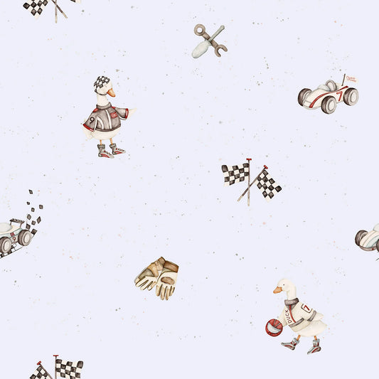 Family Fabrics -  Brush & Bear - Pit Quack Blue