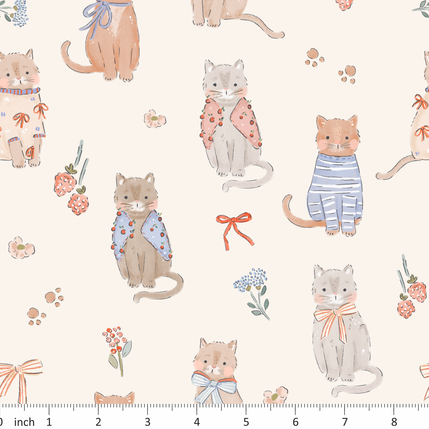 Lumelo and Ginger - Aloof - Pawprint - Cats - Kittens - Floral