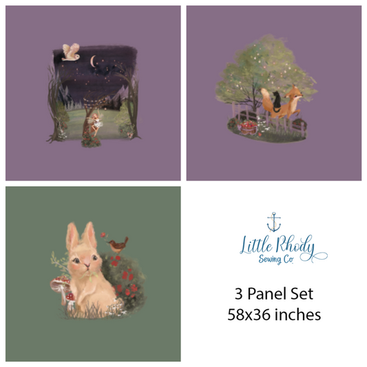 Enchanted Forest At Night - 3 Panel Set