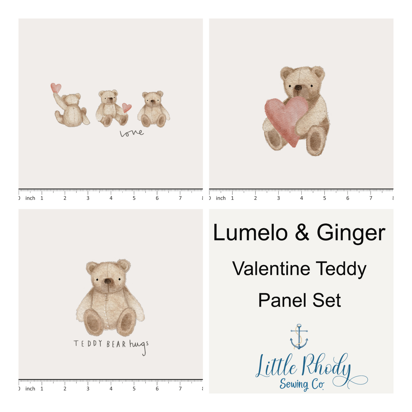 Lumelo and Ginger - Teddy - 3 Panel set - 58x36"