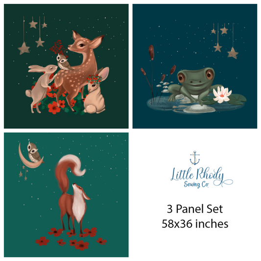 Forest At Night - 3 Panel Set