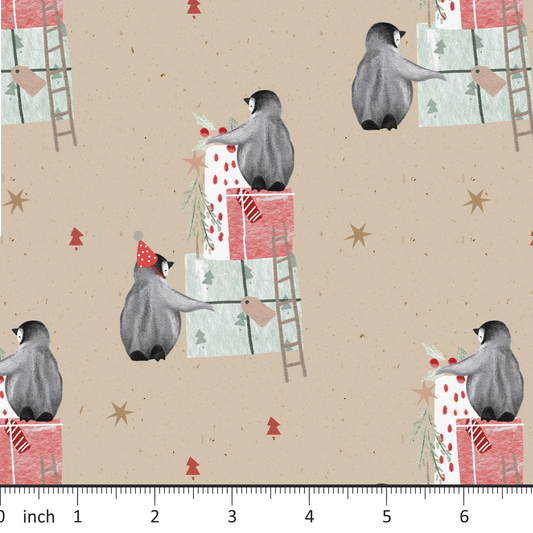 Lumelo and Ginger - Buddies - on Suede - Penguins - Little Rhody Exclusive Colorway