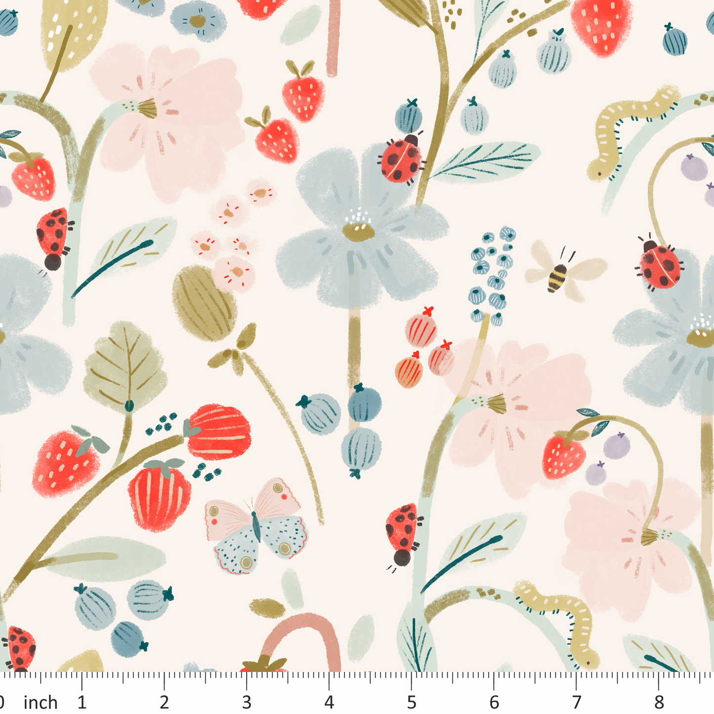Lumelo and Ginger - Cheri - Strawberries - Ladybugs - Floral
