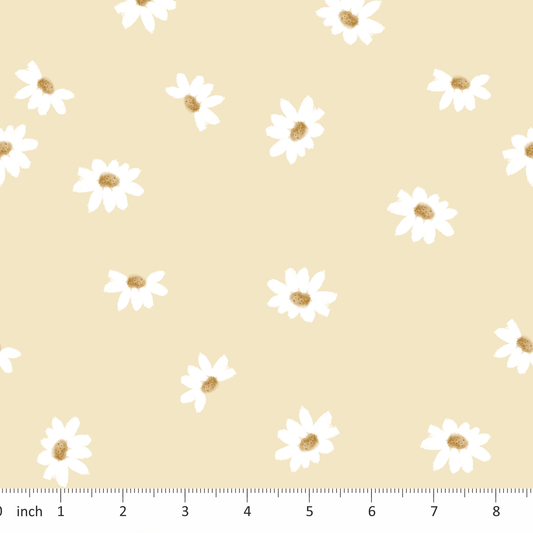 Lumelo and Ginger - Daisy on Yellow - Cows Coordinate