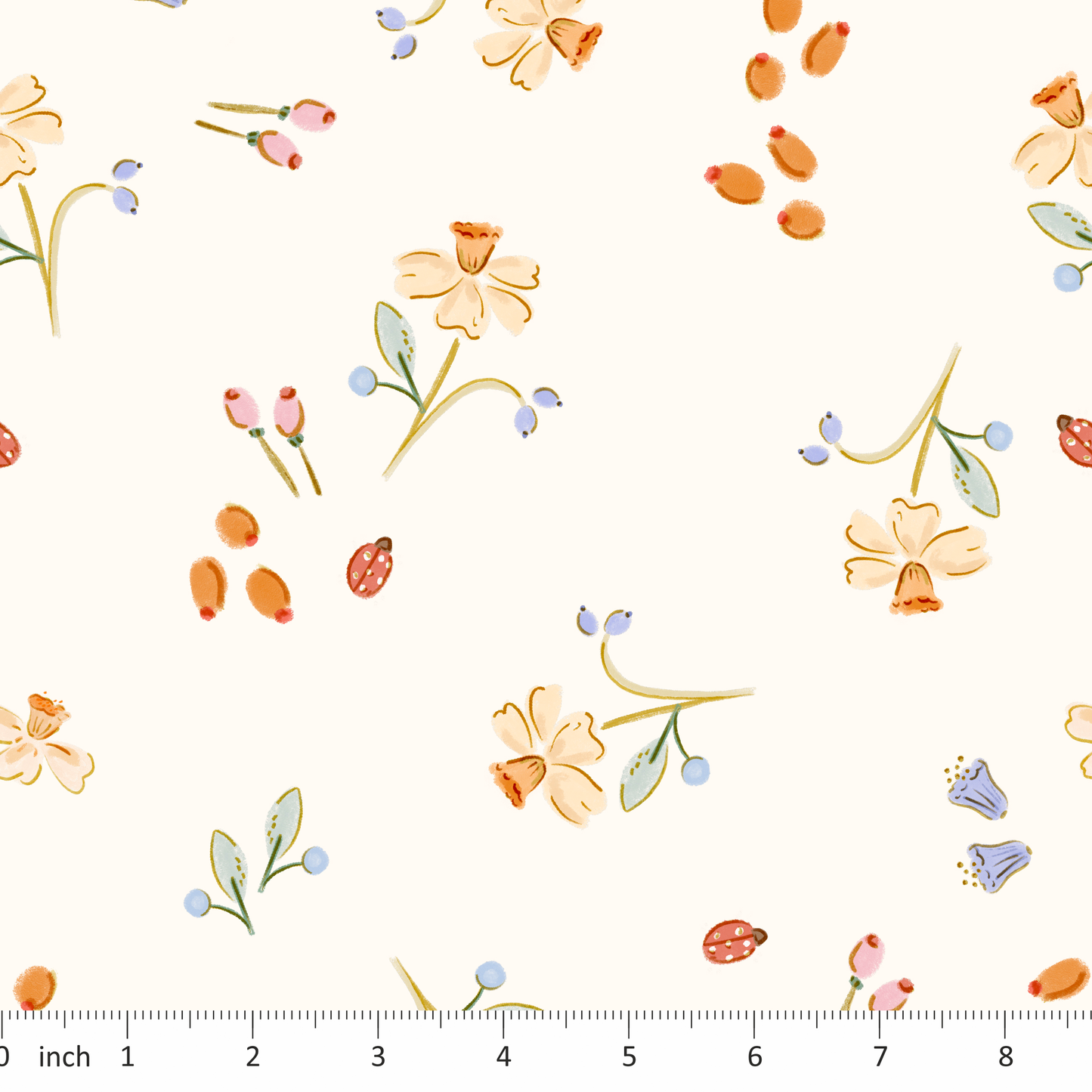 Lumelo and Ginger - Spring - Daffodils and Lady Bugs