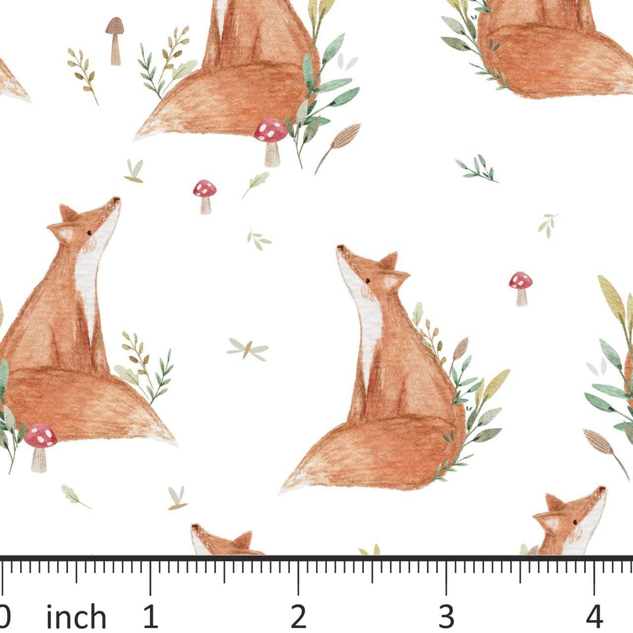 Lumelo and Ginger - Fern - on White - Fox - Little Rhody Exclusive Colorway