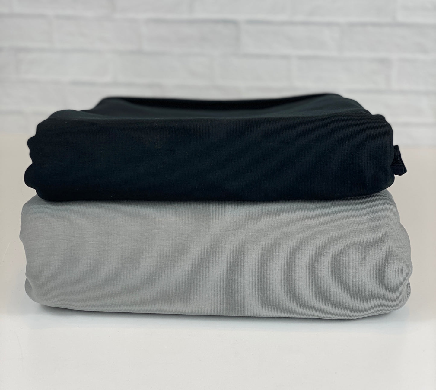 17+ yds Euro-Solids Bundle - Cotton Lycra Jersey - French Terry - Fleeced French Terry - 8x4 Wide Rib Knit