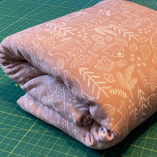 3 yards 11 inches - Autumn River Designs - Etched Woods - Fleeced Bamboo French Terry