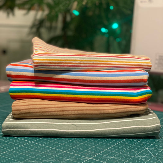 5.5+ yds - Cotton Lycra Jersey - European - Stripes