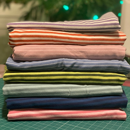 6 yds - Cotton Lycra Jersey - European - Stripes