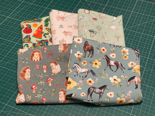 5 yds - Cotton Lycra Jersey - Cate and Rainn Horses Bundle