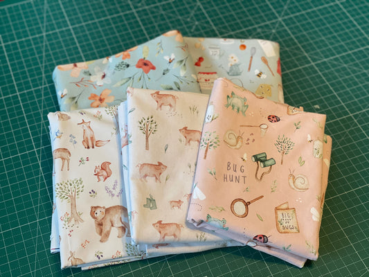 5 yds - Cotton Lycra Jersey - Lumelo & Ginger Bundle - Reactive Printed