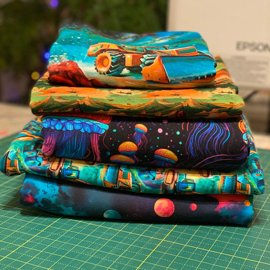 4 lbs French Terry Bundle - European and Reactive-printed - Bundle 3