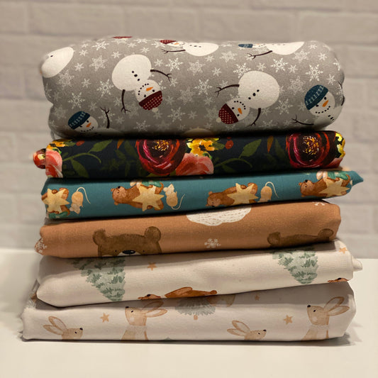 Bundle 24 -  7+ yds Reactive-printed and European Bundle - Winter Themed