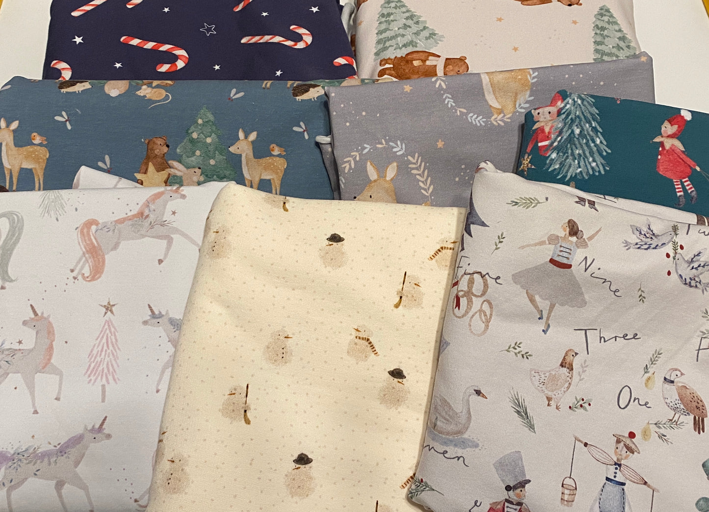 Bundle 25 -  5+ yds Reactive-printed and Family Fabrics Bundle - Winter Themed