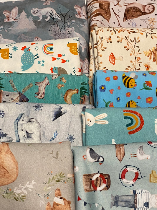 Bundle 15 - Reactive-printed, Family Fabrics, and European-Printed Bundle - 15 yds