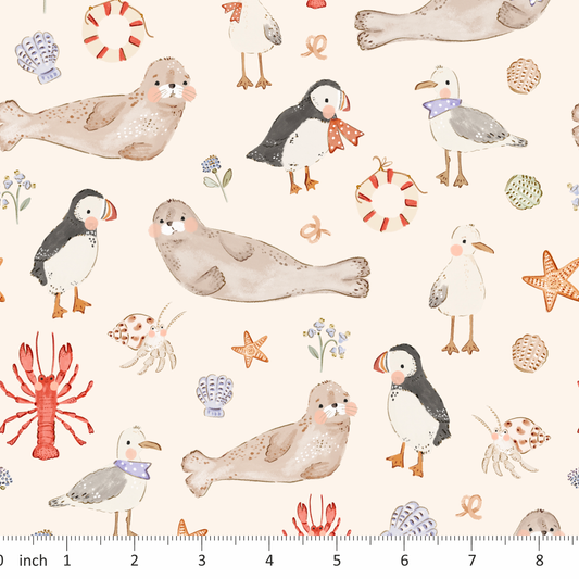Lumelo and Ginger - Noddy - Sea Life - Seals - Puffins - Lobsters - Coordinating Prints Available!