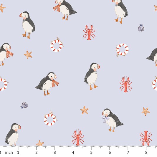 Lumelo and Ginger - Puffin - Noddy Coordinating Print
