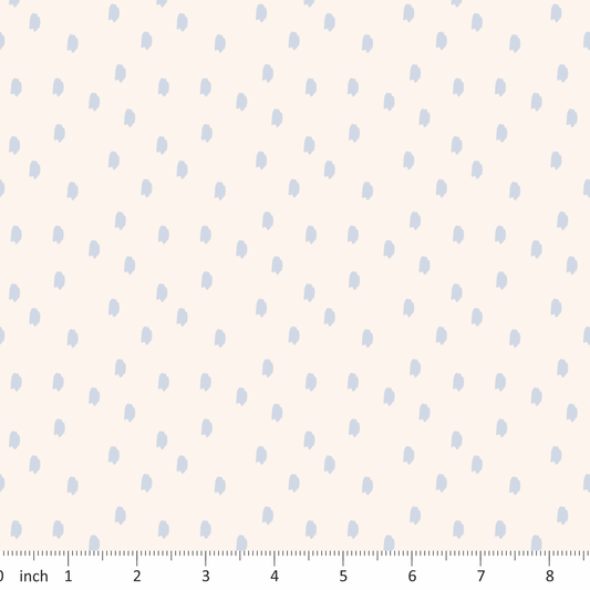 Lumelo and Ginger - Blue Dots on Ecru - Noddy Coordinating Print