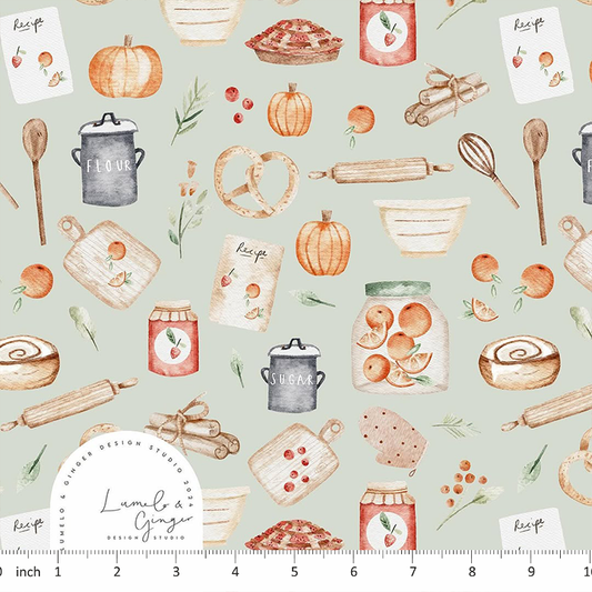 Lumelo and Ginger - Aubrey - on Light Mint - Autumn Baking - Cozy Fall Days