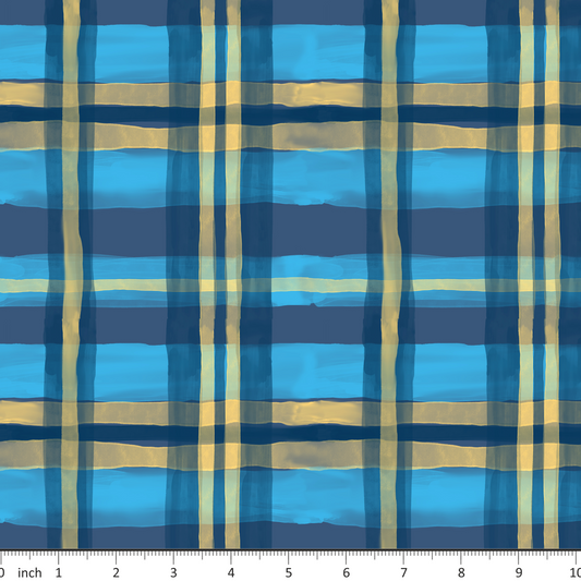 Tatra Cottage - Buddy Duck - Coordinating Blue Plaid - Winter and Autumn Collection