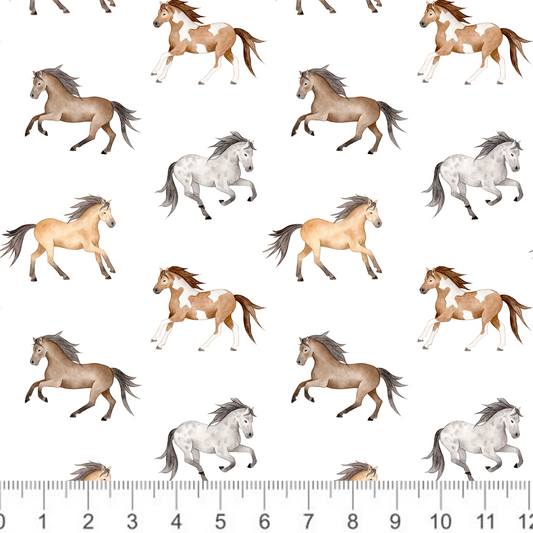 Abi Boyd Designs - Horses on Off White
