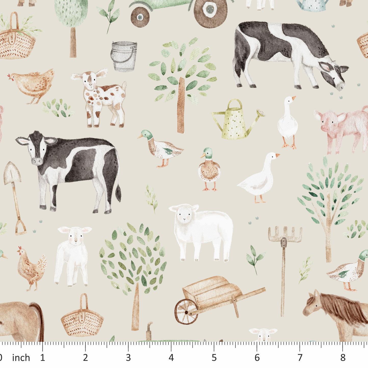 Lumelo and Ginger - Bramble Farm - on Matte Pearl - Farm Animals