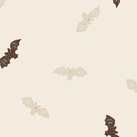 Family Fabrics - Bats Brown Beige - Large Scale