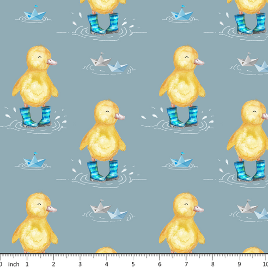 Tatra Cottage - Buddy Duck -Wellies on Dusky Blue