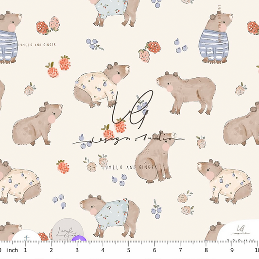Lumelo and Ginger - Capy - Capybara - on Ecru