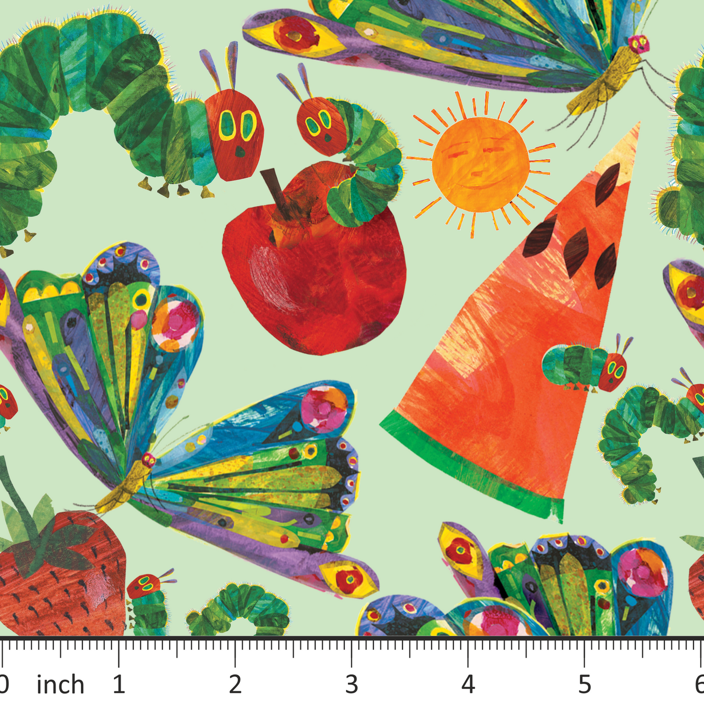 Very Hungry Caterpillar on Green