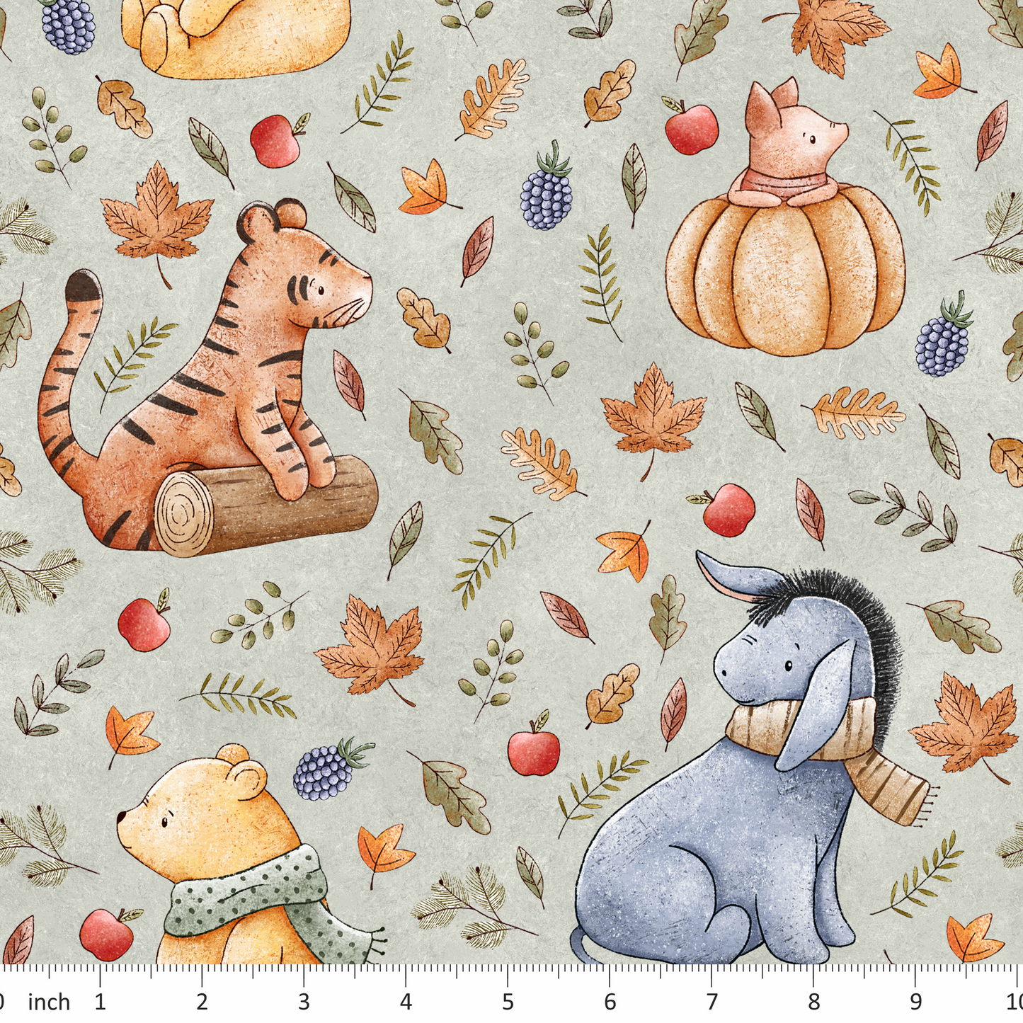 Classic Pooh on Sage Green