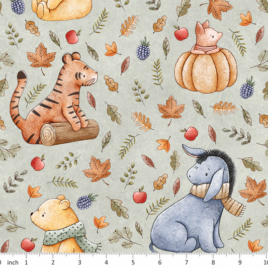 Classic Pooh on Sage Green