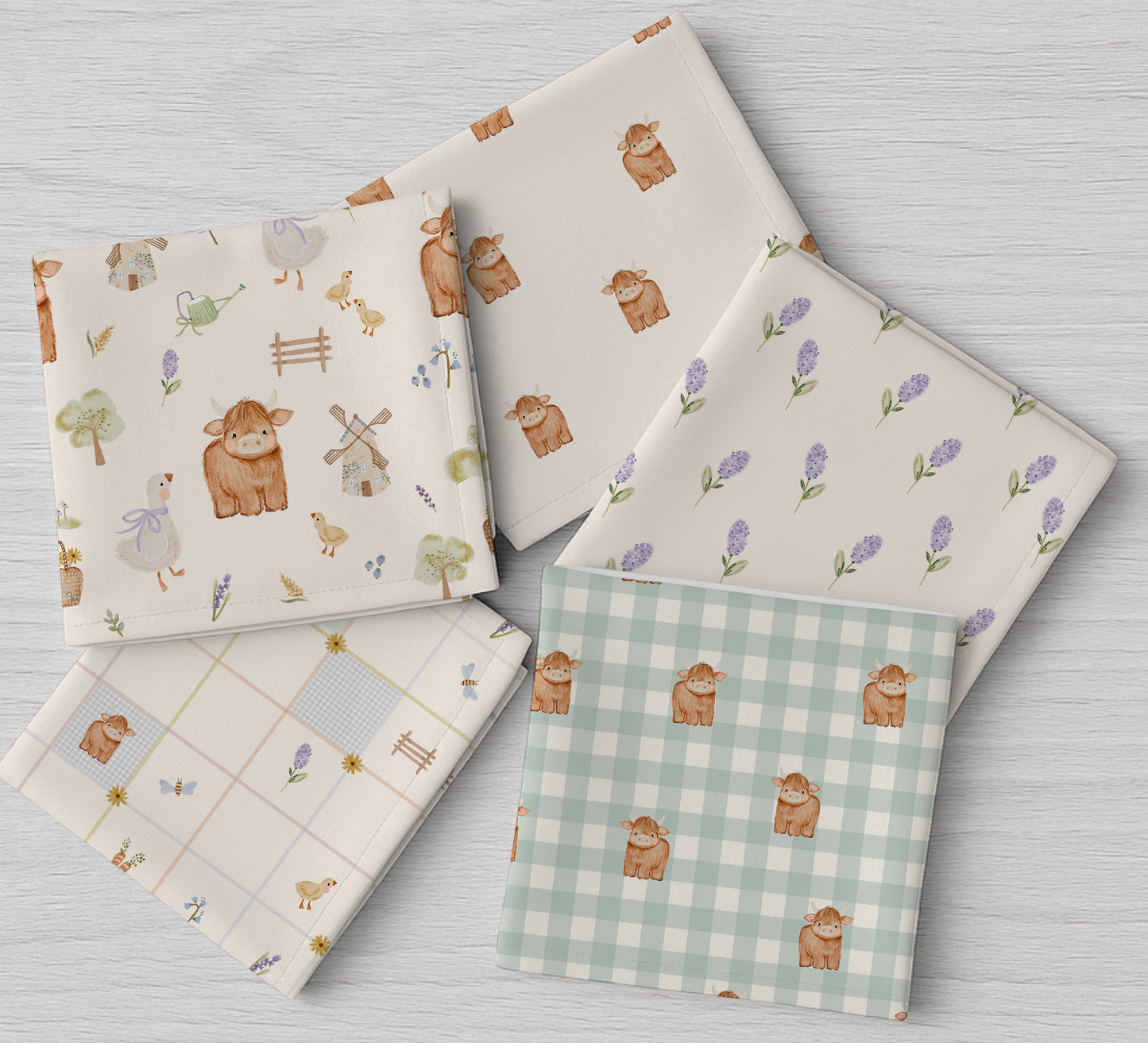 Lumelo and Ginger - Clove - on Ecru -Coordinating Design Available