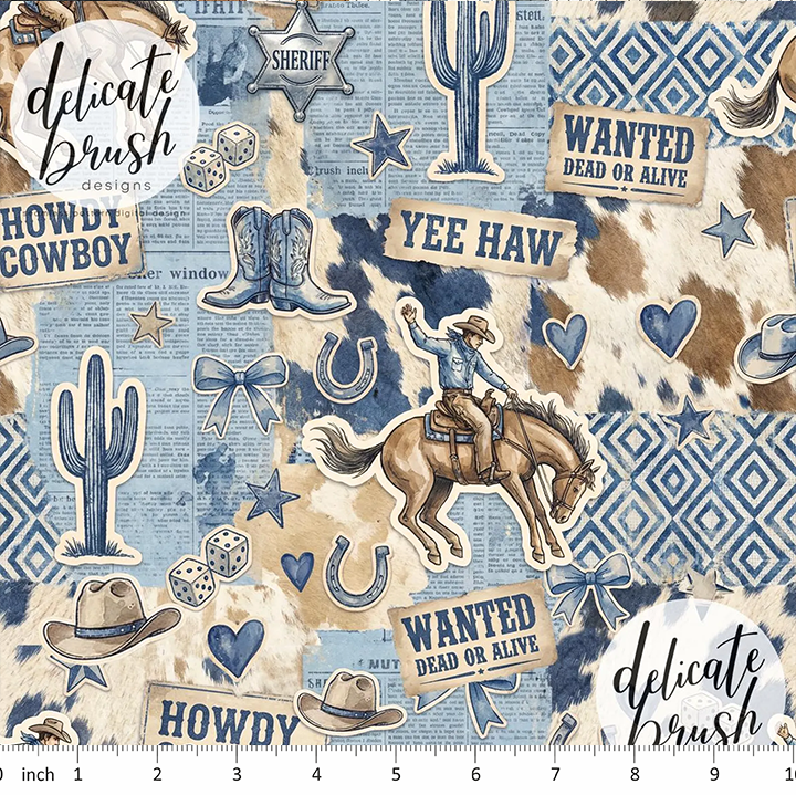 Delicate Brush Designs - Vintage Cowboy
