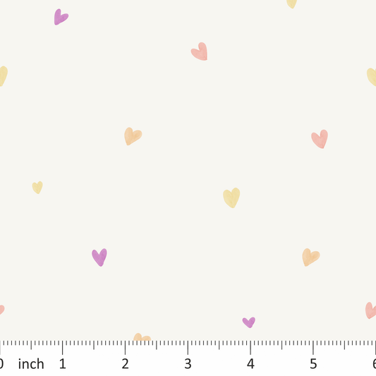 Tatra Cottage - Mini Hearts on Off-White - Daffodils Coordinate