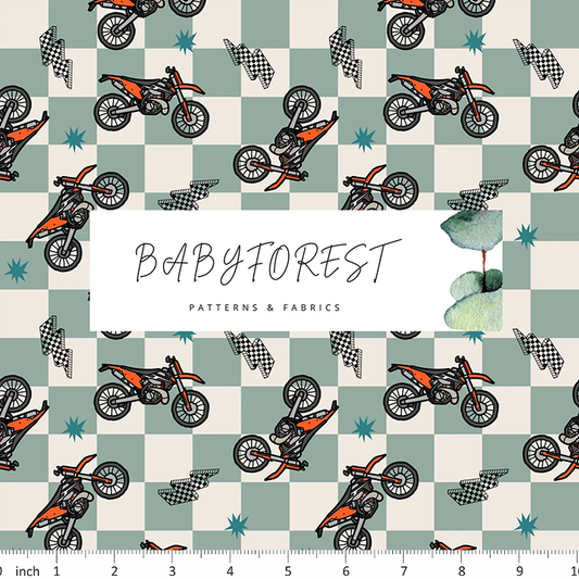 Surf Sun Creative Designs - Dirt Bikes - Checkerboard