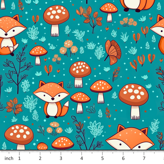 Foxes on Teal