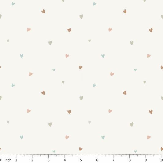 Tatra Cottage - Hearts on Off White - Coordinate for Pastel Owls